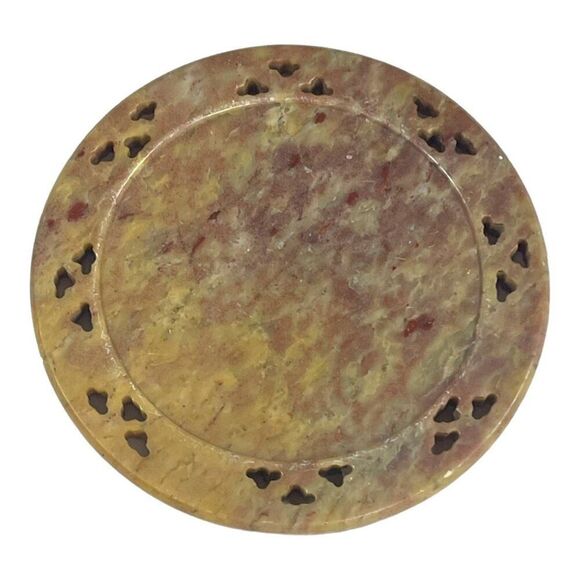 Vintage Marble Coasters set of 4 4" Handcrafted Stone Drink Set Southwest Rustic - Picture 15 of 16